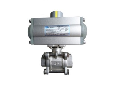  Van Bi Điều Khiển Khí Nén Inox 304 DN20 PN16 Kết Nối Ren