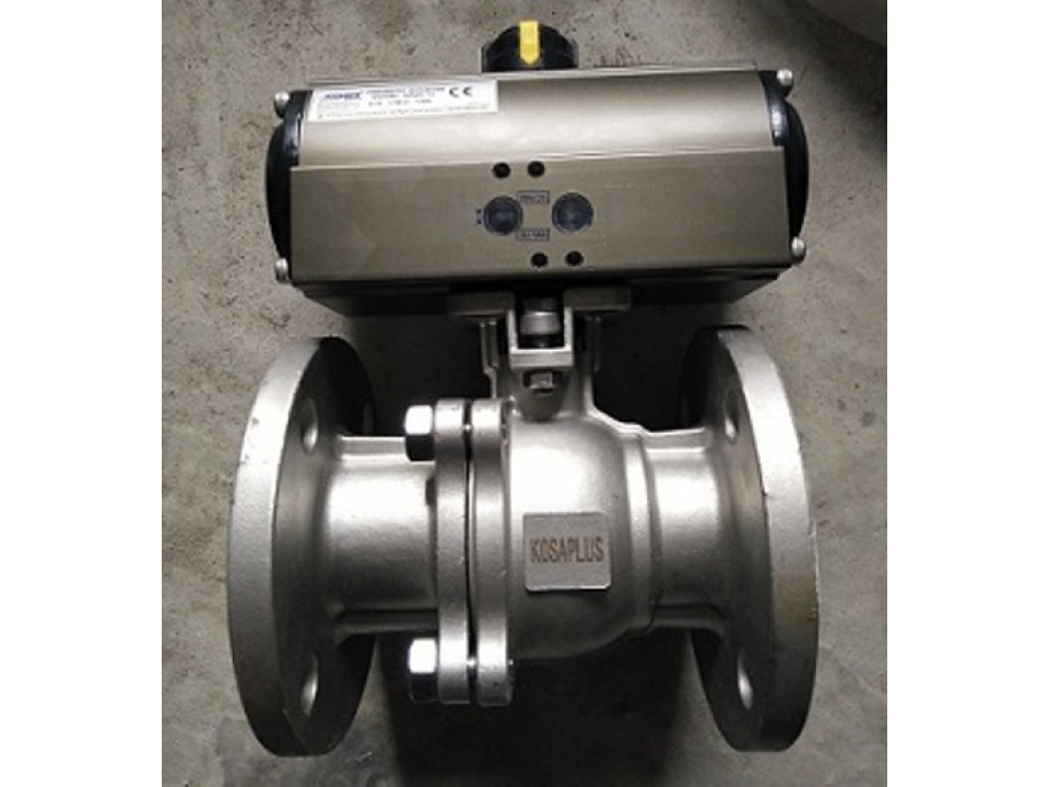 Van Bi Lắp Bích Điều Khiển Khí Nén - Van Bi Gang/Inox Tự Động image