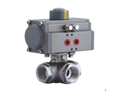 Van Bi Ba Ngã Điều Khiển Khí Nén Inox 304 Chịu Áp Lực Cao
