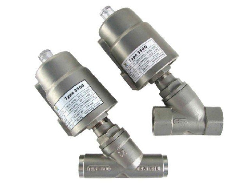  Van Xiên Khí Nén Inox 304 Lắp Bích, Chịu Áp Lực Cao image
